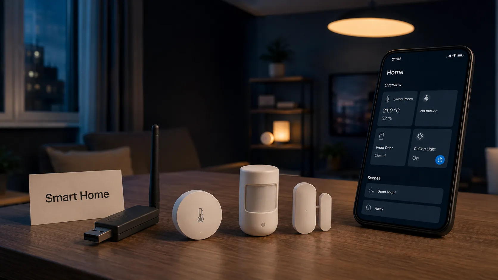 Zigbee coordinator and sensors for a smart home in a UK flat