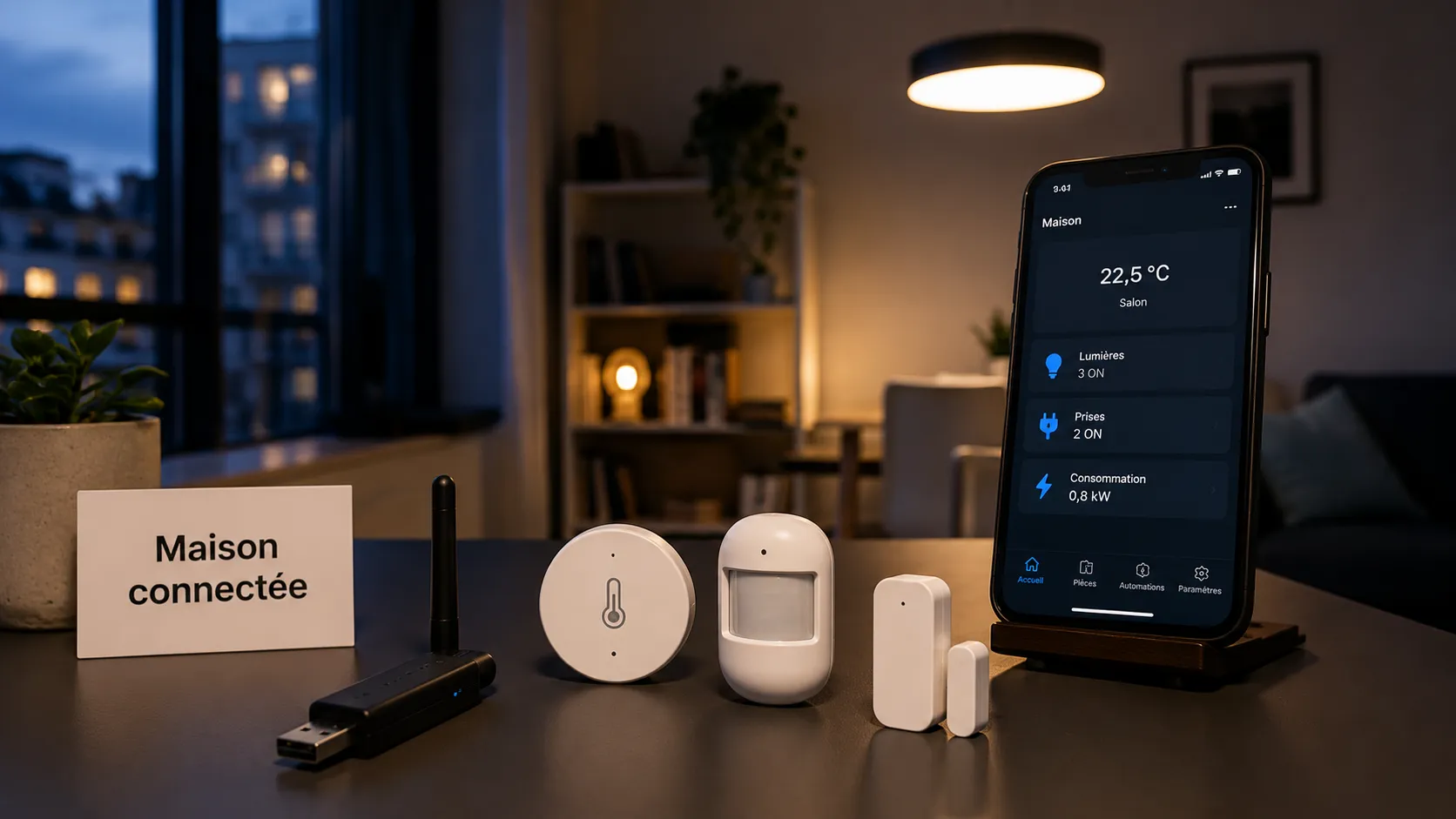 Coordinateur Zigbee et capteurs pour une maison connectée en appartement